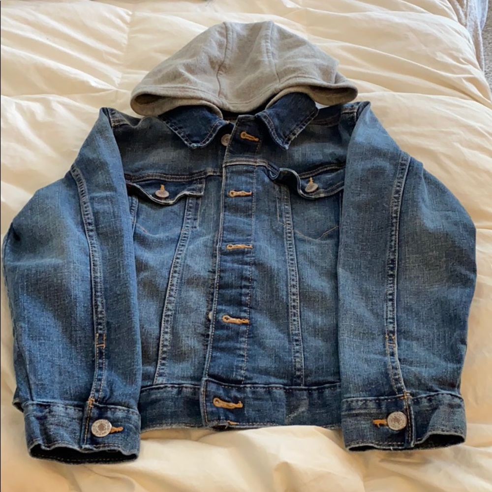 Boys denim jacket with hood